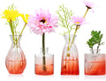 Glass Bud Vases Set of 4, Small Orange Flower Vases by Mapoxy