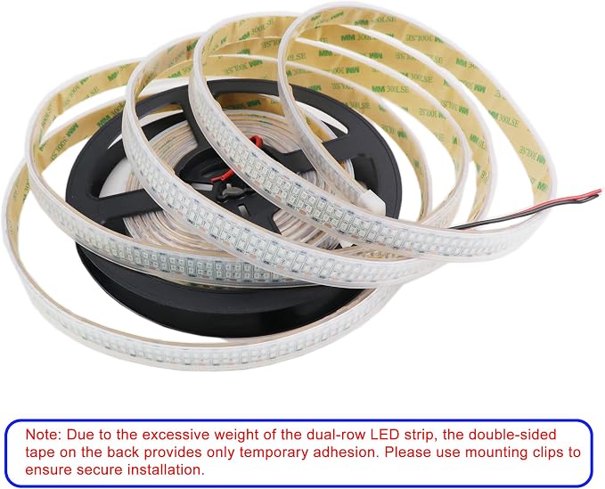 12V Red LED Strip Lights 16.4ft Double Row 2400LEDs Waterproof IP67 | SMD 2835 - Image 6