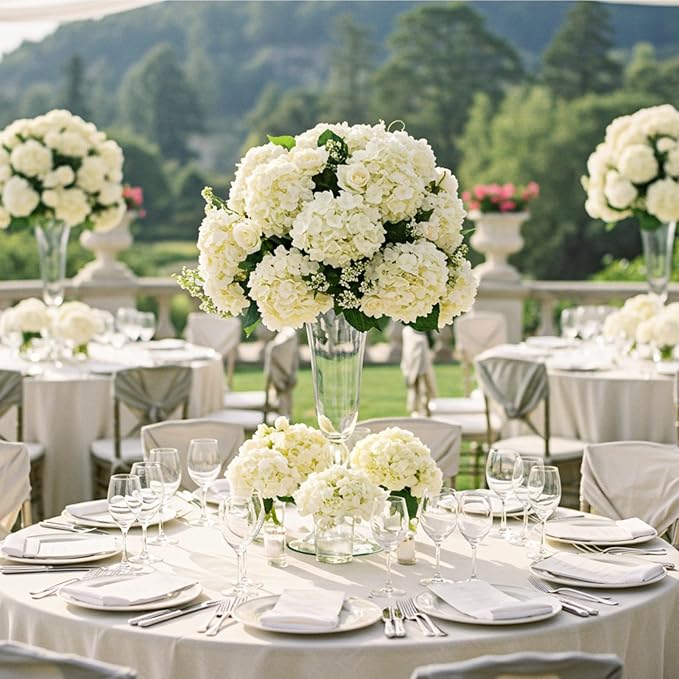 Auihiay 404Pcs Hydrangea Artificial Flowers, Silk Artificial Flowers | - Image 5