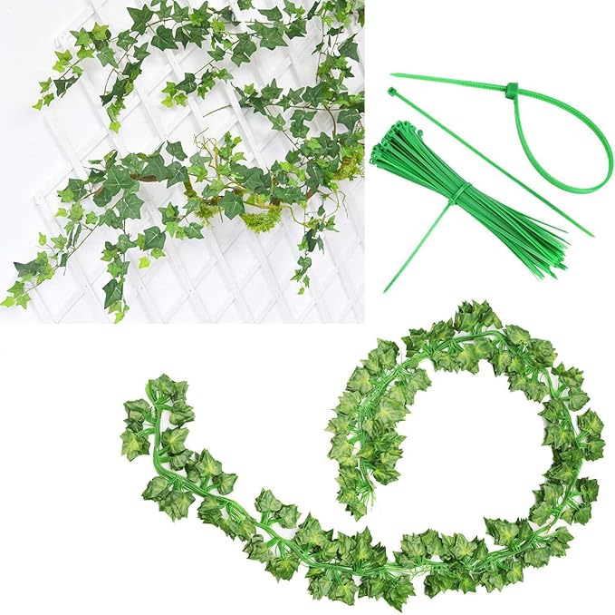 Comtelek 168 FT Artificial Ivy 24 Pack Ivy Vine Garland Ivy Leaves Greenery - Image 3