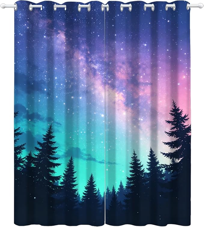 Japanese Style Curtain, Galaxy Forest Curtains - Image 4