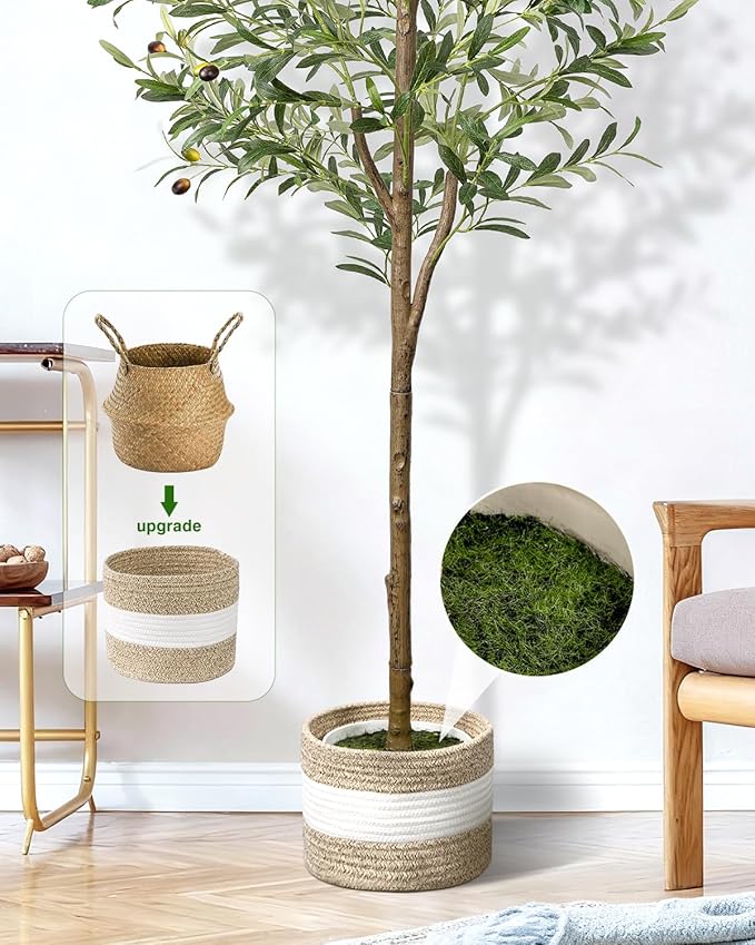 Artificial Olive Tree 5.5FT Faux Indoor Decorative Plant | Large Fake Olive - Image 4
