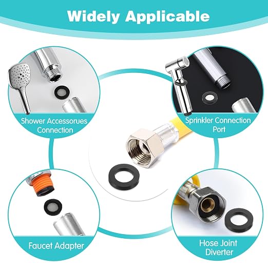 Mabor 20Pcs Shower Head Filter Gasket, 10 Rubber Washers Plumbing & 10 O-Ring - Image 5