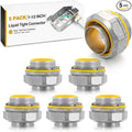 Gisafai 5 Pcs Liquid Tight Connector Straight Insulated Zinc Die Cast Metal by Gisafai