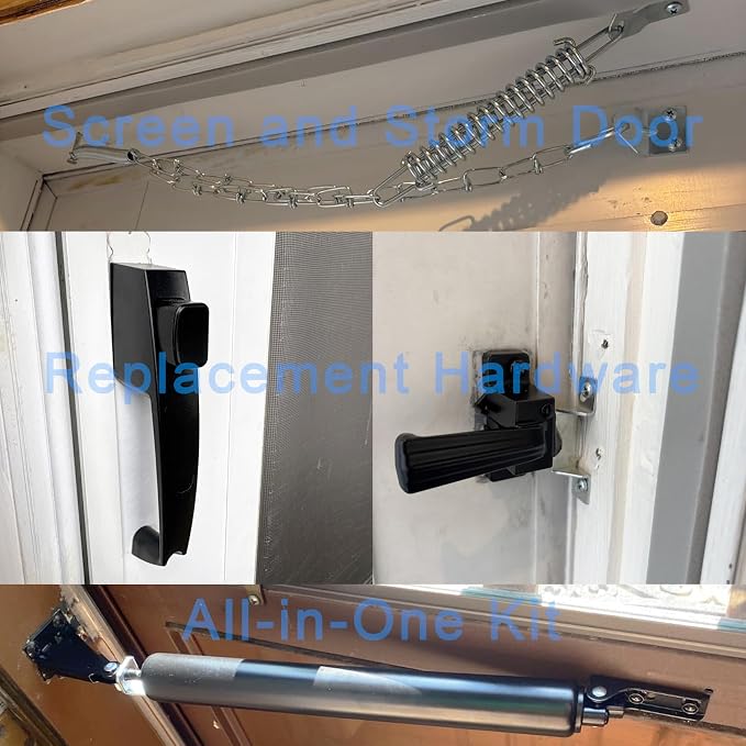 Pneumatic Door Closer Kit for Screen and Storm Doors, Includes Push Button - Image 2