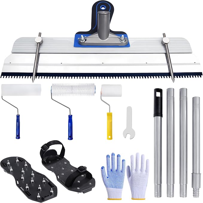Self Leveling Epoxy Floor Kit, 9” Spike Roller, Spiked Shoes | Self leveling by Unknown