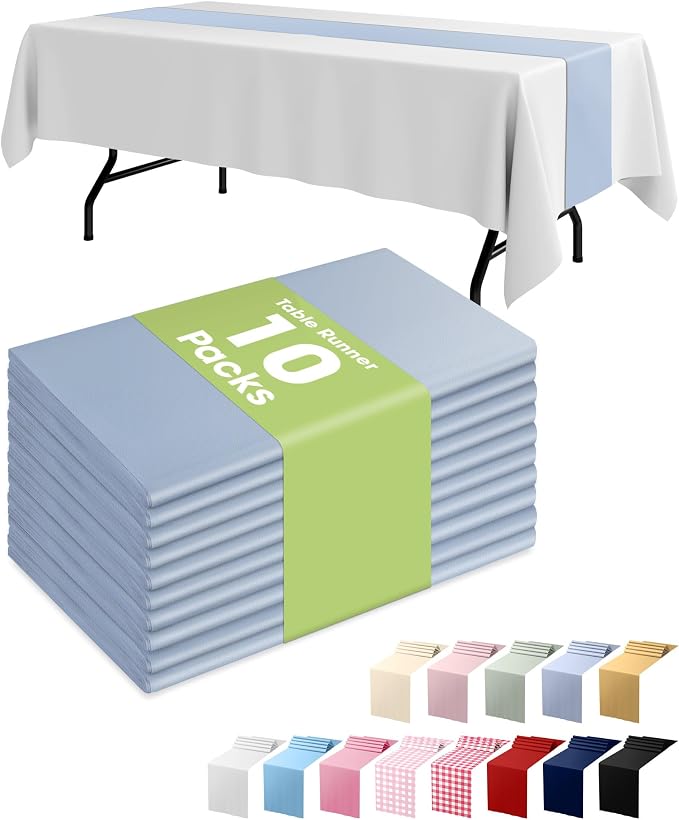 Pureegg Dusty Blue Plastic Table Runners by Pureegg
