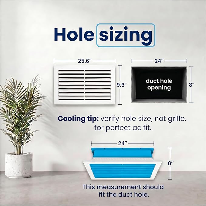 24x8 Aluminum Wall Ceiling Air Return Vent Cover HVAC Rustproof Grille - Image 3