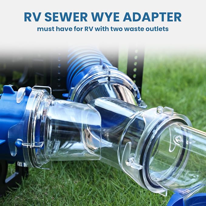 DUMPMAN RV Y Connector, Wye Sewer Hose Adapter | Built-in Gasket, Y Splitter - Image 2