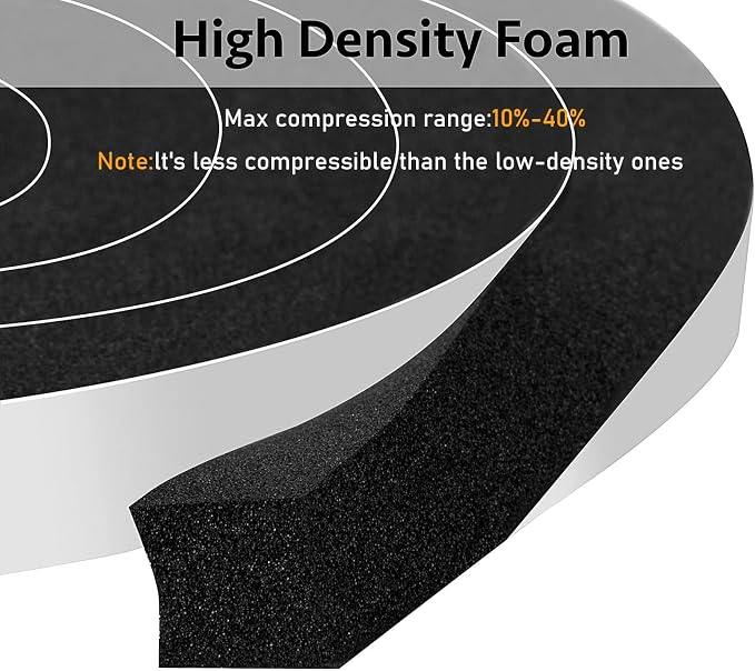 Thin Foam Tape, 1/2x1/16in Strong Adhesive Foam Seal Strip | Reduces Noise & - Image 4