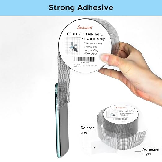 Secopad 4" x 180" Screen Repair Tape, Screen Repair Kit, Quick Repair, Strong - Image 3