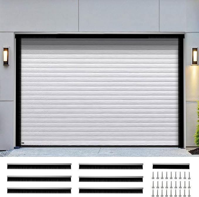 3" Garage Door Brush Seal Kit, for Roll Up Doors 10 x 8ft, Nylon Brush by POOAMY