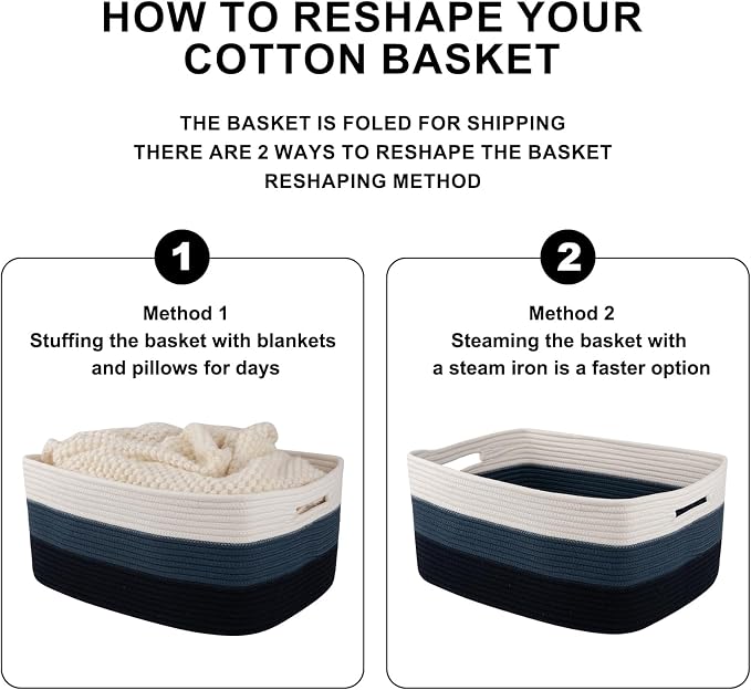 OIASKET Large Storage Basket for Organizing, Woven Rope Basket for Shelves - Image 8