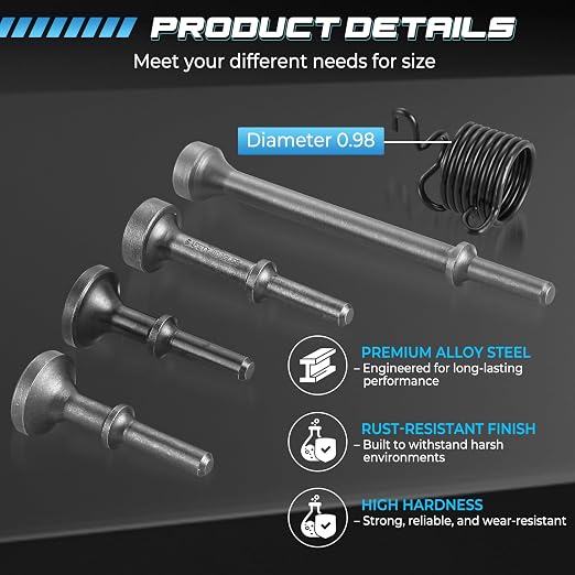 NATGAI 5 Pcs Air Hammer Bits Set, 0.4" Pneumatic Chisel Bits - Image 4