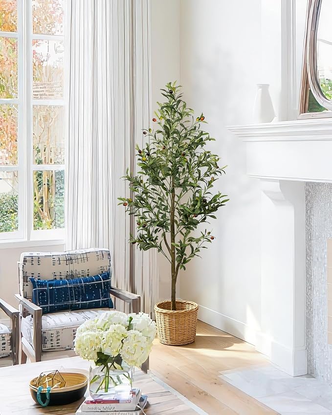 5FT Artificial Olive Tree Indoor Tall Faux - Image 8