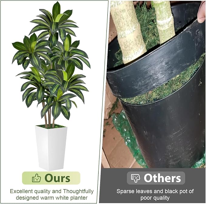VIVATREES Dracaena Tree 6FT Artificial, 72in Tall Faux Dracaena Tree - Image 2