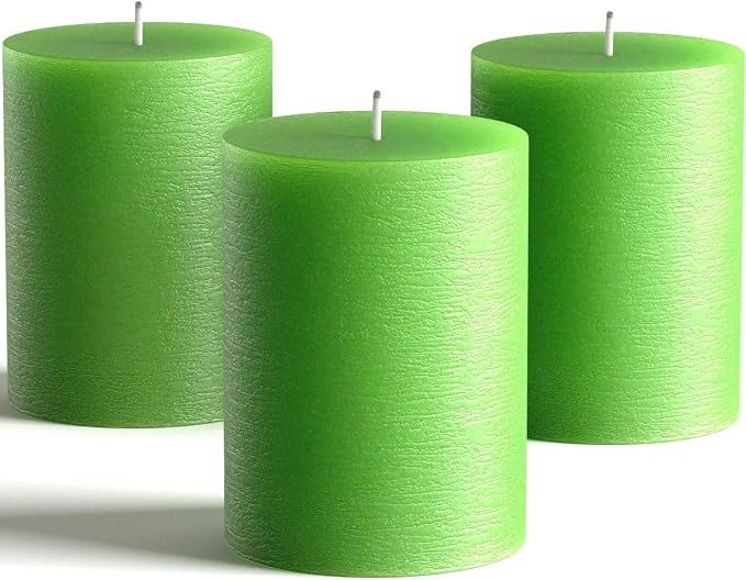 Set of 3 Pillar Candles 3" x 4" Unscented Handpoured Weddings, Home Decoration by MeltCandleCompany