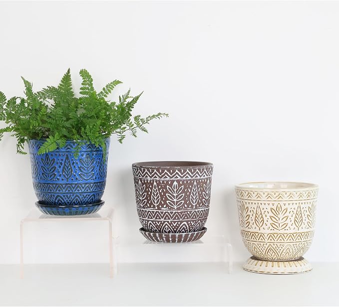 Gepege Ceramic Plant Pots, 6 Inch Indoor Planters - Image 8
