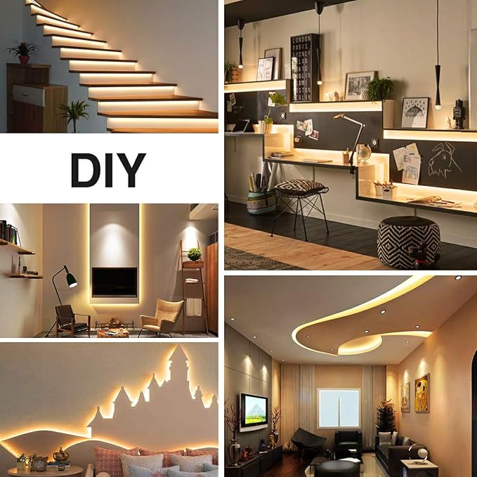 Olafus 16.4ft LED Strip Lights Warm White Dimmable, LED Rope Light Kit 12V - Image 5