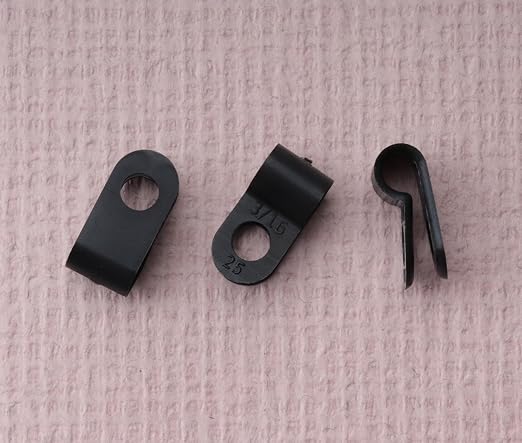 SOWAKA 50 Pcs Cable Clamp Black R Type Nylon Screw Mounting Cable | Cable - Image 4