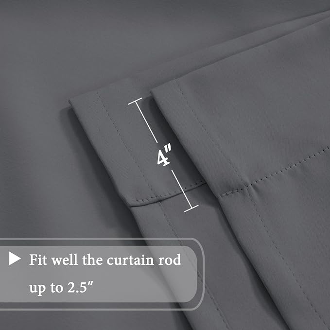 H.VERSAILTEX Solid Blackout Energy Efficient Tie Up Shades Rod Pocket Panel - Image 8