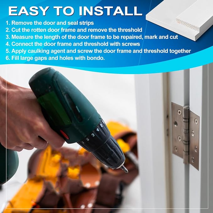 CroBlissful 1 Set 8 Inch L X 4-9/16 Inch W X 1-1/4 T Exterior Door Jamb Repair - Image 4
