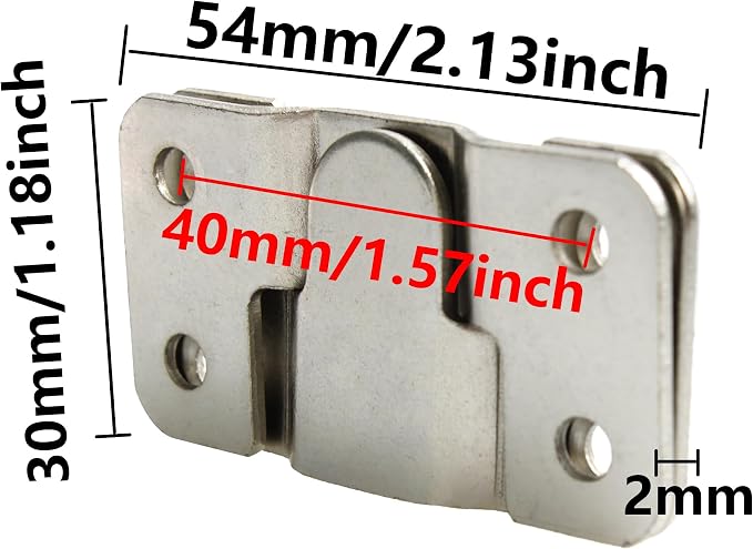 16PCS Flush Mount Bracket, 54x30mm Interlocking Furniture Connector, Stainless - Image 2