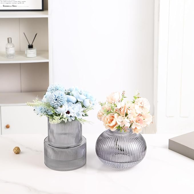 Ribbed Glass Vases, Modern Vase - Image 4