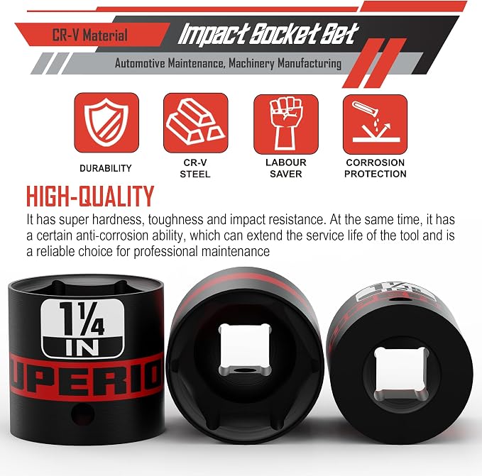 14 Piece 1/2" Drive Impact Socket Set, 3/8" - Image 3