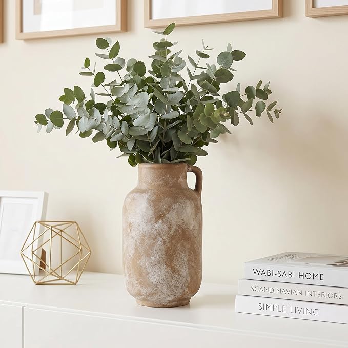 Ceramic Flower Vase, 9.3in Farmhouse Table Rustic Vases, Small Flower - Image 7