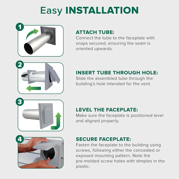 NO-PEST VENT Dual Door Dryer Vent Cover 4 Inch Outdoor, Made in USA, Highest - Image 6