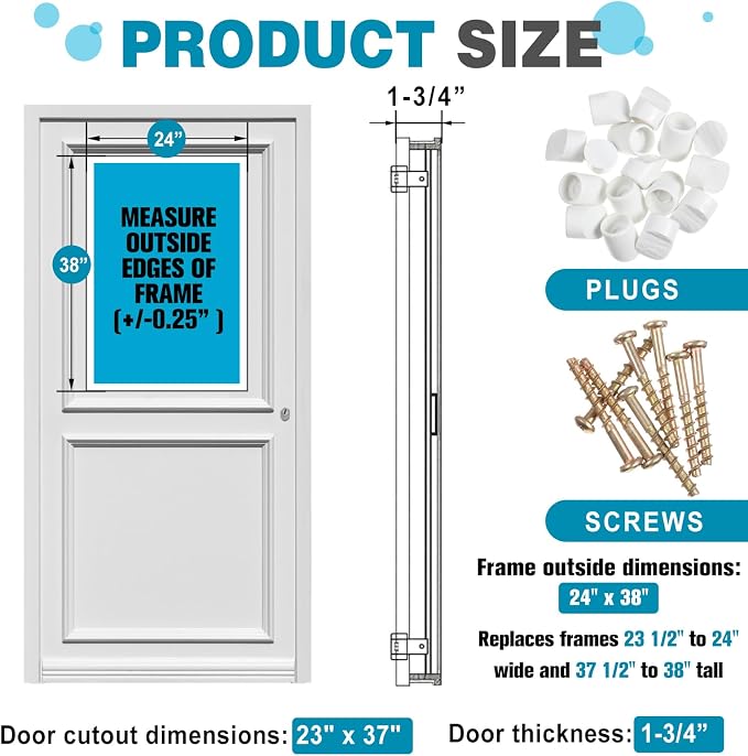 DoubleFill 24" x 38" Door Glass Insert Replacement Kit - Image 2