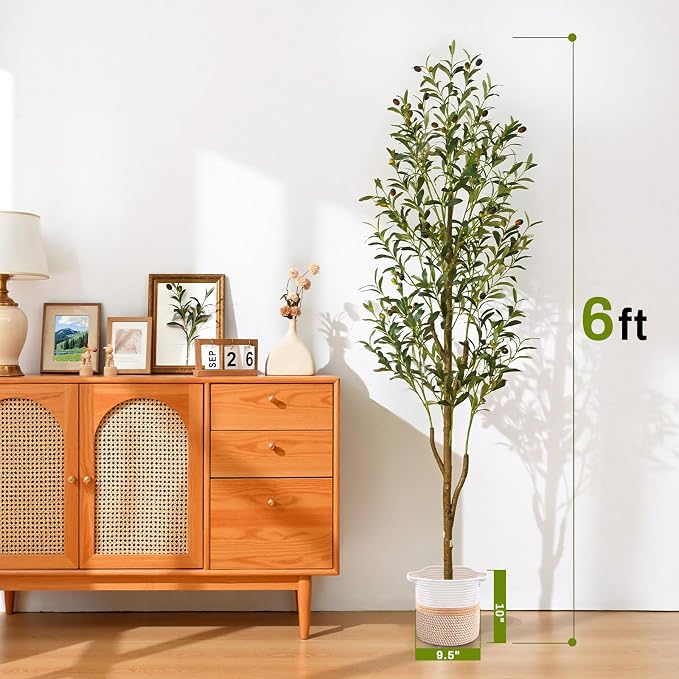 6FT Artificial Olive Tree Indoor Tall Faux - Image 2