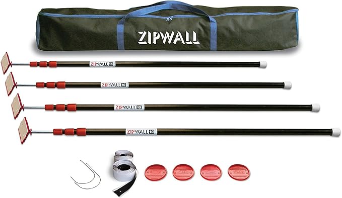 ZIPWALL ZP4-PK4 ZipPole 10' Spring Loaded Poles by ZIPWALL