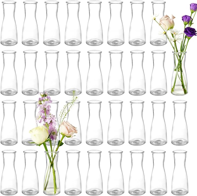 35 PCS Glass Bud Vases for Centerpieces, 5.5" Clear Small Flower Vases | Modern by GUATTINE