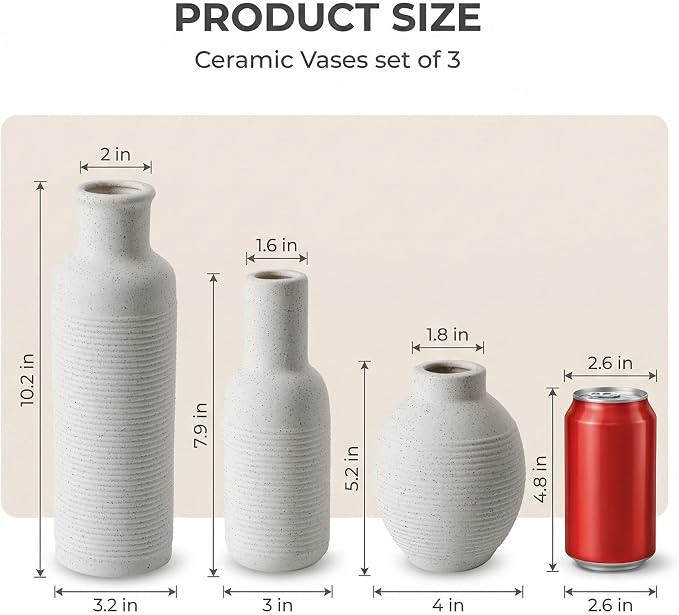 Rustic Farmhouse Vase Set of 3 - Image 2
