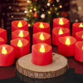 Homemory 50-Pack Red Flameless Battery Tea Light Candles, 200+ Hours | by Homemory