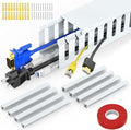Open Slot Wiring Raceway Cable Duct, Cable Management Cord Track | 123" open by REFLYING