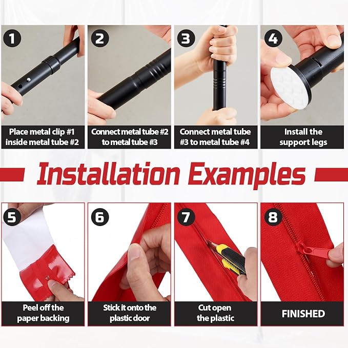 Geelin 10 ft Dust Barrier Pole Kit 4 Pack - Image 7