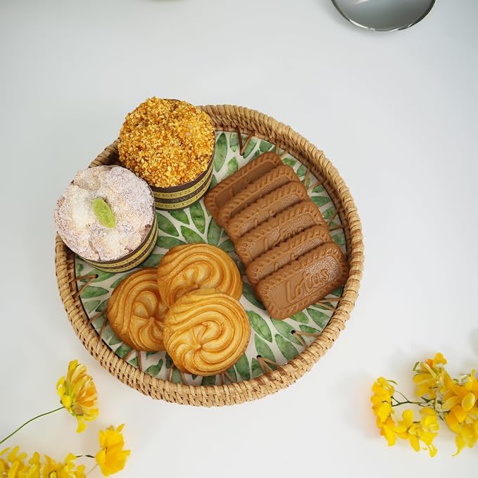 Round Rattan Serving Trays - Image 2