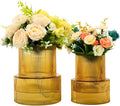 Ribbed Glass Vases for Bouquet, Amber Glass Vase for Tulips, Modern Vase for by YANWE