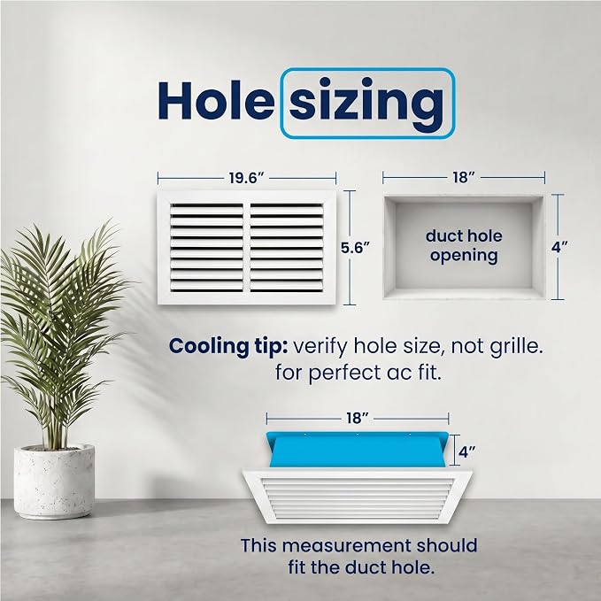 18x4 Aluminum Wall Ceiling Air Return Vent Cover HVAC Rustproof Grille - Image 3