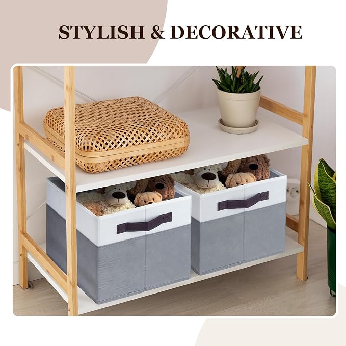 12 Pack Large Storage Baskets for Shelves | Fabric Closet Organizers and - Image 5
