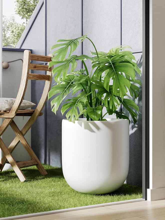 LE TAUCI 12 Inch Pots for Plants, Ceramic Large Planters for Indoor Plants - Image 6