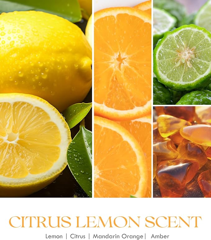 AOOVOO 6 Pack Citrus Lemon Odor Eliminating Candle - 54 oz Soy Candles | - Image 6