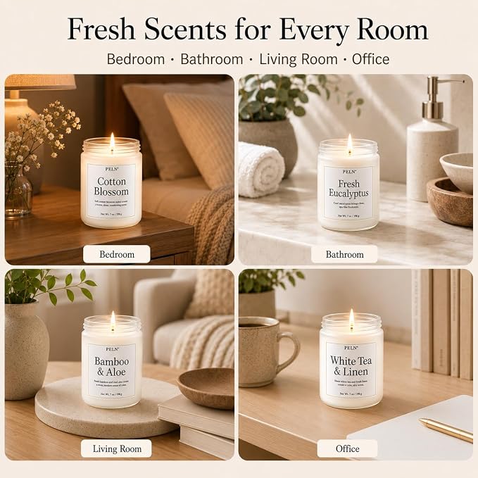 Scented Candles Gift Set, 6 Pack Clean Living Scented Candles | 7 oz Soy Candles - Image 6
