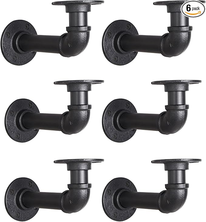 Industrial L Pipe Shelf Brackets by YCCO