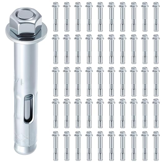 50 Pack 1/2 x 3'' Sleeve Anchors by Otoolling