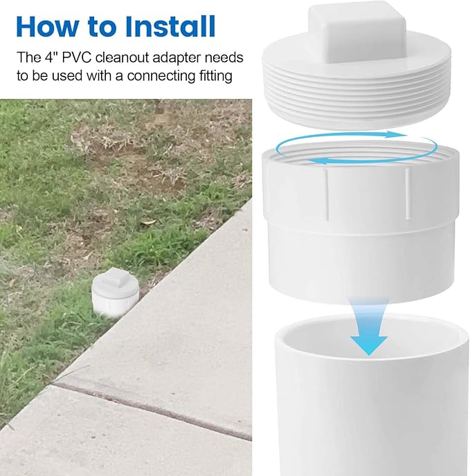 4" PVC Sewer Cleanout Adapter - Image 7