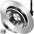 Kitchen Sink Drain Strainer for 3-1/2 Inch Drain Hole, 3-in-1 304 Stainless by Unknown